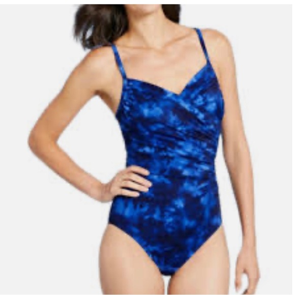Aqua Green Swimwear - one piece Royal blue with complete front tummy support - Picture 2 of 14
